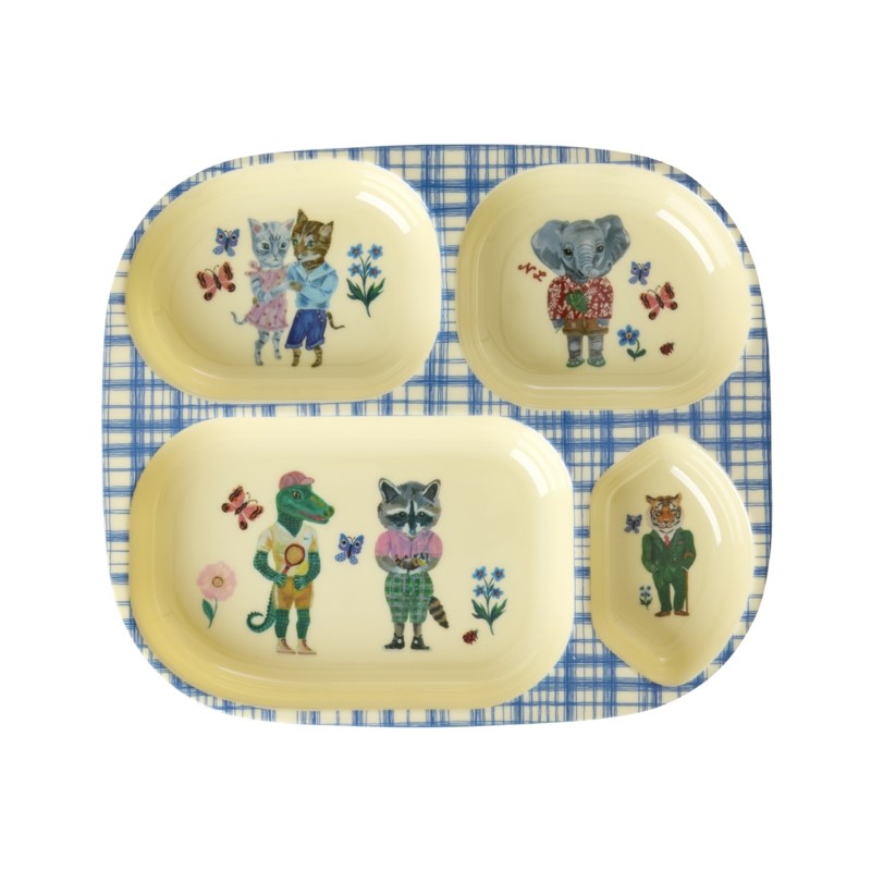 rice &  Nathalie Lete  kids 4 Room plate/Blue